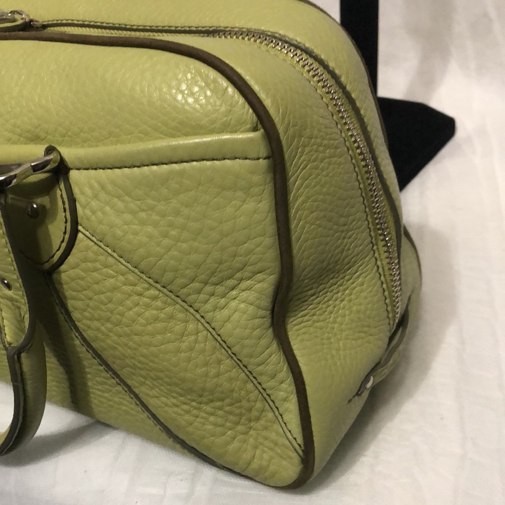 Cole Haan Large Lime Green Leather Satchel - Picture 5 of 12